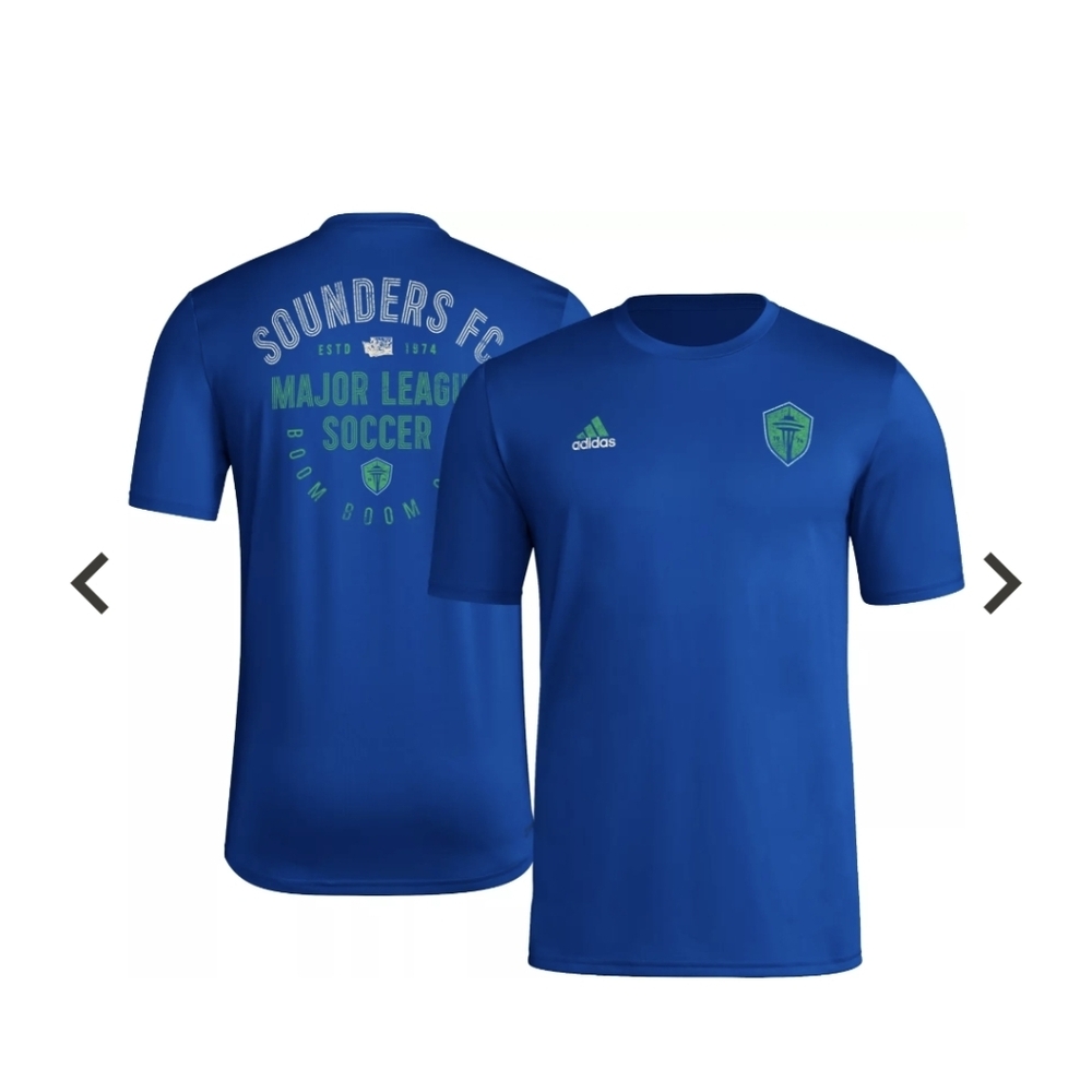 NWT adidas Adult Seattle Sounders 2024 Local Stoic Blue T-Shirt